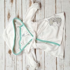 Carter's Just One You White Bear Towel Robe 0-9M